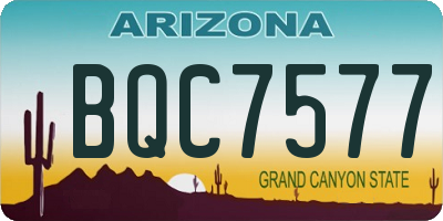 AZ license plate BQC7577