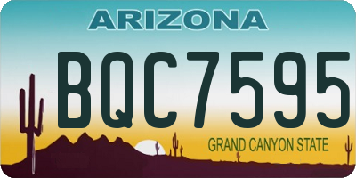 AZ license plate BQC7595