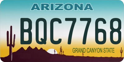 AZ license plate BQC7768