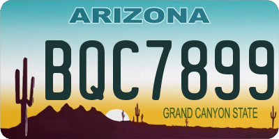 AZ license plate BQC7899