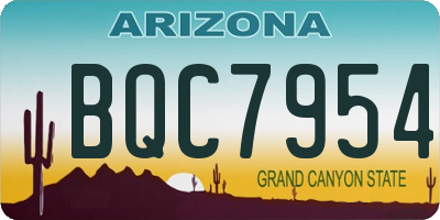 AZ license plate BQC7954