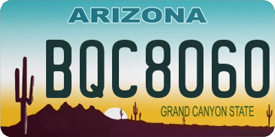 AZ license plate BQC8060