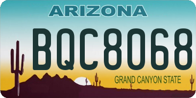 AZ license plate BQC8068