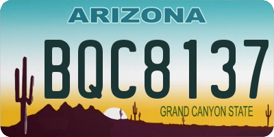AZ license plate BQC8137