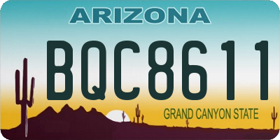 AZ license plate BQC8611