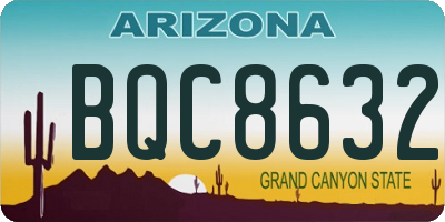 AZ license plate BQC8632