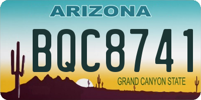 AZ license plate BQC8741