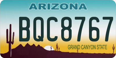AZ license plate BQC8767