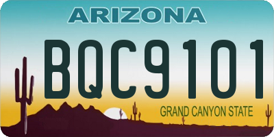 AZ license plate BQC9101