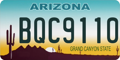 AZ license plate BQC9110
