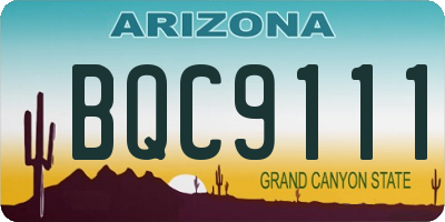 AZ license plate BQC9111