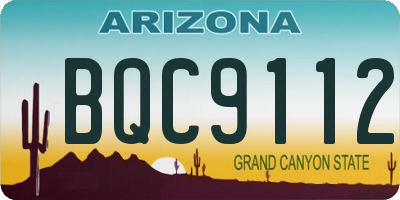 AZ license plate BQC9112