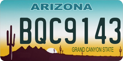 AZ license plate BQC9143