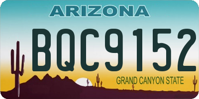 AZ license plate BQC9152