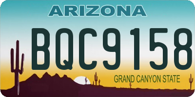 AZ license plate BQC9158