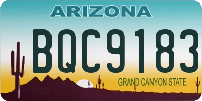 AZ license plate BQC9183