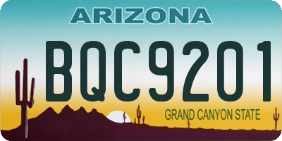 AZ license plate BQC9201