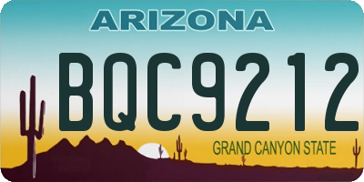 AZ license plate BQC9212
