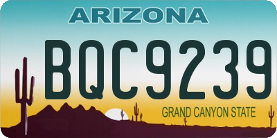 AZ license plate BQC9239