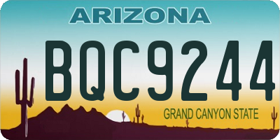 AZ license plate BQC9244