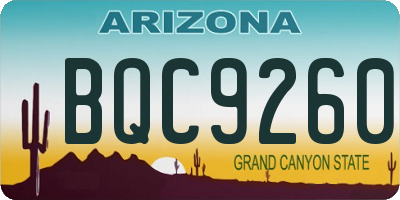 AZ license plate BQC9260