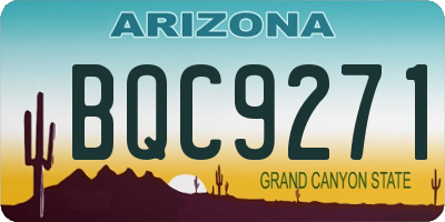 AZ license plate BQC9271