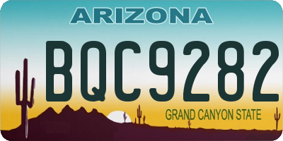 AZ license plate BQC9282