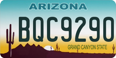 AZ license plate BQC9290