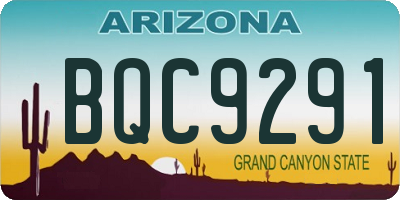 AZ license plate BQC9291