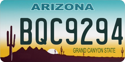 AZ license plate BQC9294