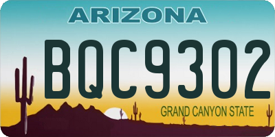 AZ license plate BQC9302