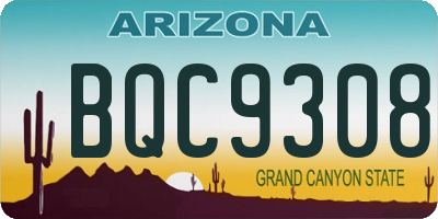 AZ license plate BQC9308