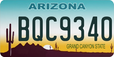 AZ license plate BQC9340