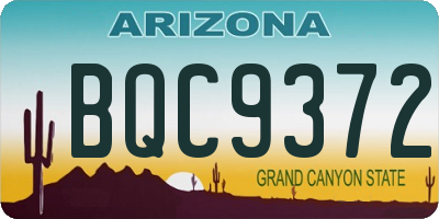 AZ license plate BQC9372