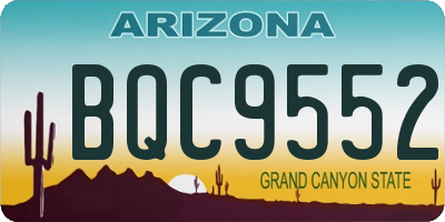 AZ license plate BQC9552