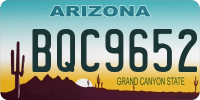 AZ license plate BQC9652