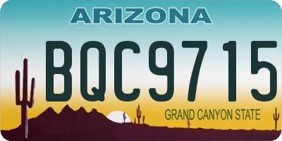 AZ license plate BQC9715