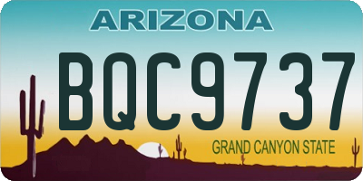 AZ license plate BQC9737