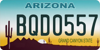 AZ license plate BQD0557