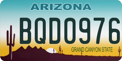 AZ license plate BQD0976