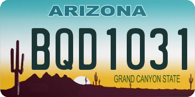 AZ license plate BQD1031