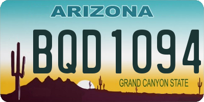 AZ license plate BQD1094