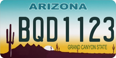AZ license plate BQD1123