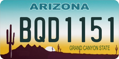 AZ license plate BQD1151