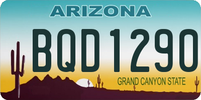 AZ license plate BQD1290