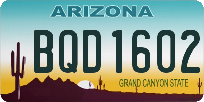 AZ license plate BQD1602