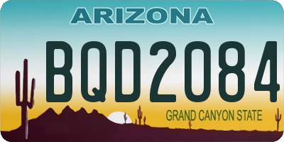 AZ license plate BQD2084
