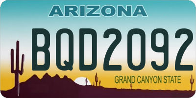 AZ license plate BQD2092
