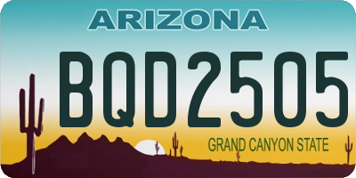 AZ license plate BQD2505