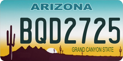 AZ license plate BQD2725